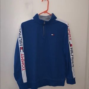Blue Tommy Hilfiger Zip Up Sweater
